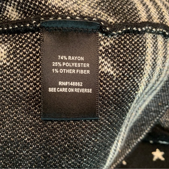 Torrid Black and White Metallic Star Print Dress Size 00 (which is a 10) - Picture 8 of 14